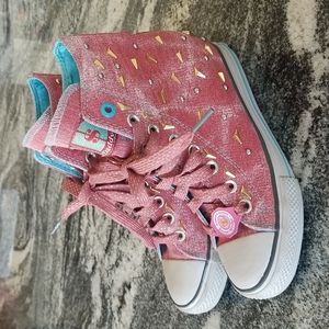 (6.5) Daddy's Money Secret Wedge Sneakers Bling Y2K Awesome Edgy Trending Club